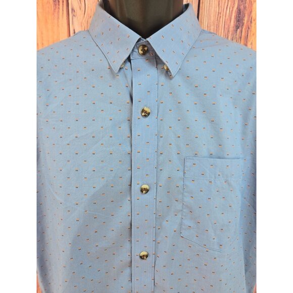 Travis Mathew Mens Blue Short Sleeve Button-Up Shirt Large - Picture 3 of 7